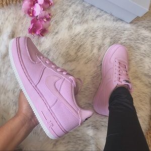 pink corduroy air force ones